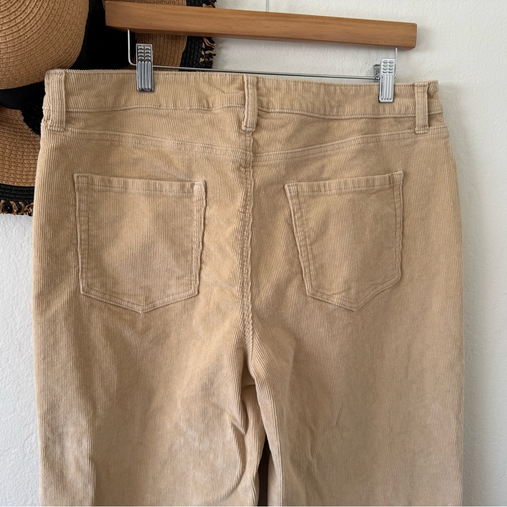 Oliver Logan Aberdeen Tan Wide Leg Crop Corduroy Pants Size 33 - Picture 10 of 13